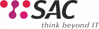 sac_logo Das Bild zeigt das SAC GmbH Logo mit dem Schriftzug "SAC" und dem Slogan "think beyond IT".